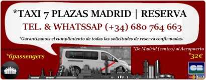 TAXI 7 PLAZAS EN MADRID | RESERVA
